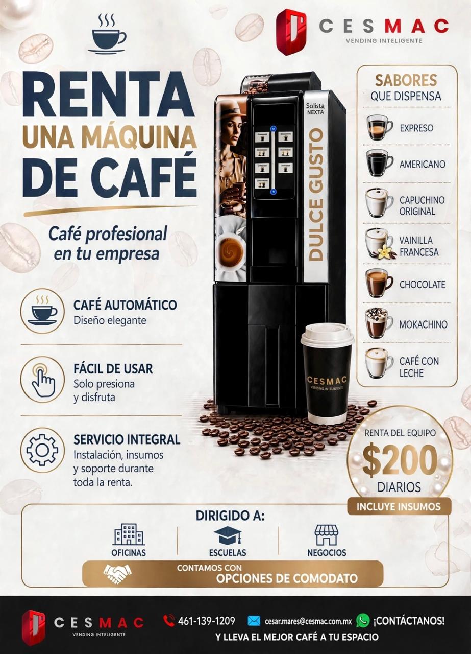 Renta de máquinas de café CESMAC
